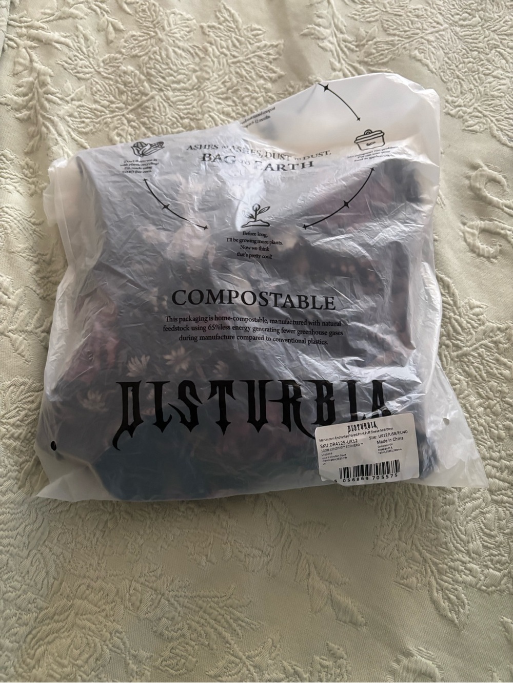 Disturbia Unicorn Mermaid Midi Dress 8 NWT Forest Print - Picture 10 of 10
